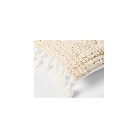 Opalhouse Woven Embroidered Diamond Lumbar Throw Pillow 20 x 13 x 5" Cream - Picture 4 of 7